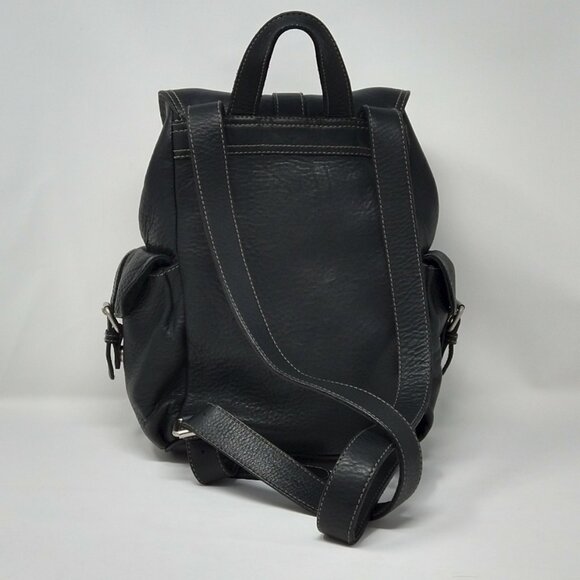 Unisex J. Crew Vintage Black Genuine Leather Handbag Backpack main image 7